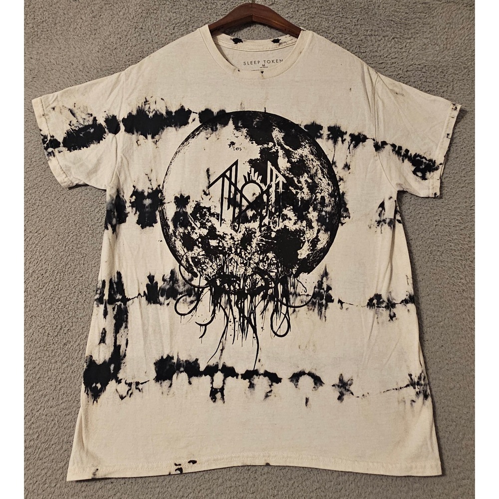 Sleep Token Band T-Shirt Mens Medium White Black Tie Dye Back to Eden Tee Cotton